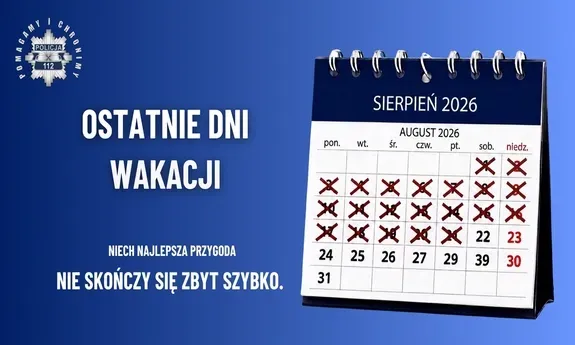 Policja przypomina o bezpieczeństwie w ostatnich dniach wakacji