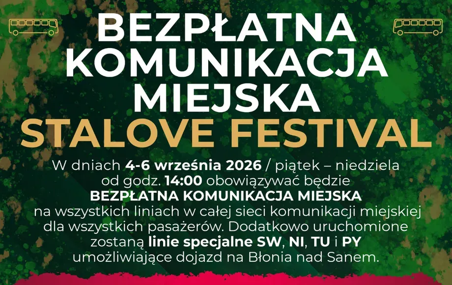 Bezpłatny MZK i cztery specjalne linie na STALOVE FESTIVAL 2026