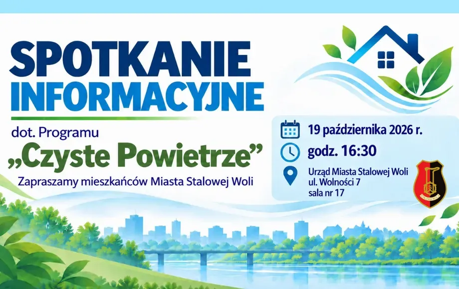 Czyste Powietrze: spotkanie informacyjne w Urzędzie Miasta Stalowej Woli 19 października